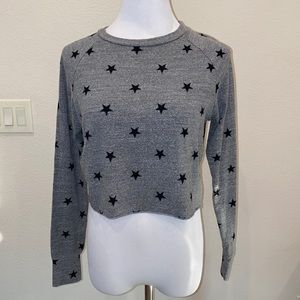 LNA Brushed Roos  Star Sweatshirt Crop